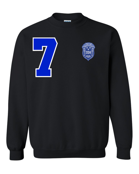 Zeta Phi Beta Flagship Crewneck Sweatshirt Black Tenacious Wear