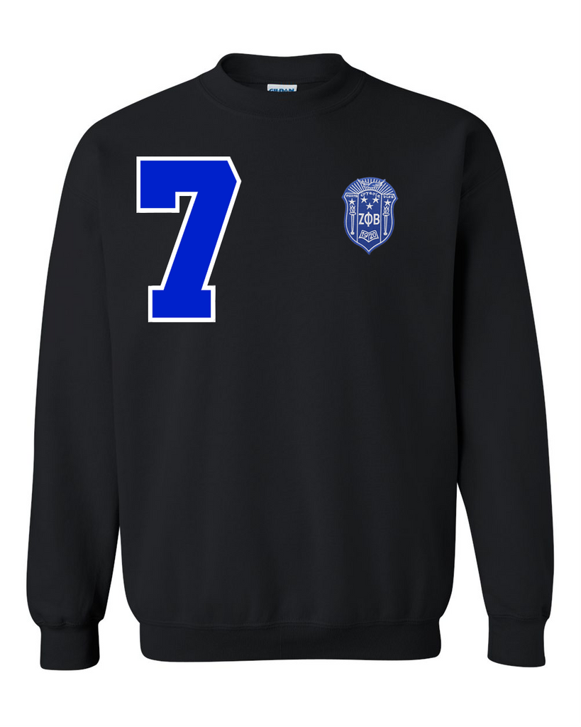 Zeta Phi Beta Flagship Crewneck Sweatshirt (Black)